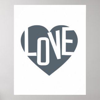affiche de typographie inspirante du coeur d'amour