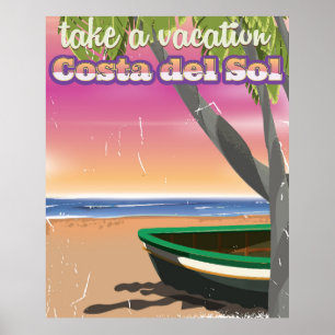 Affiche de vacances à la plage vintage à Majorque,