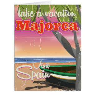 Affiche de vacances à la plage vintage à Majorque,