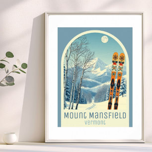 Affiche de vacances à la station de ski du mont Ma