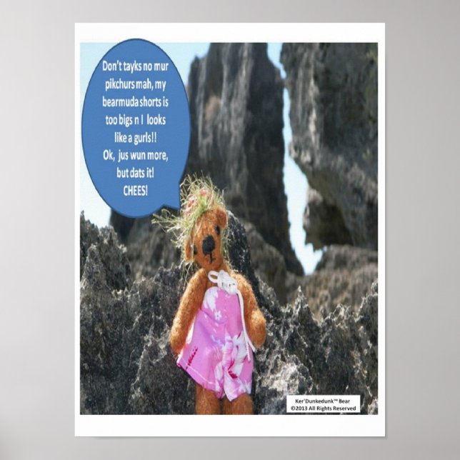 Affiche de vacances de l'ours Ker'Dunkedunk (Devant)