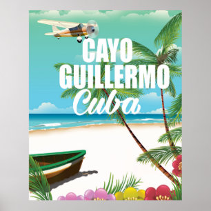 Affiche de vacances de plage à Cayo Guillermo