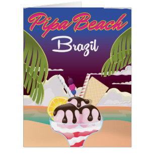 Affiche de vacances du Brésil de plage de Pipa
