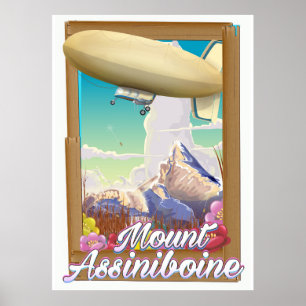 Affiche de vacances du dirigeable du mont Assinibo