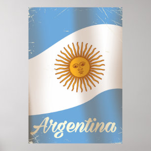 Affiche de vacances du drapeau de l'Argentine