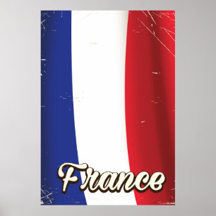 Affiche de vacances du drapeau national de France
