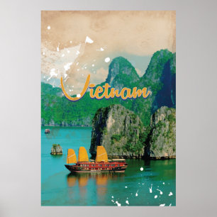 Affiche de vacances vintage vietnamienne