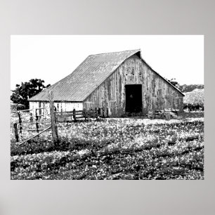 Affiche de valeur de grange de ferme ancienne en p