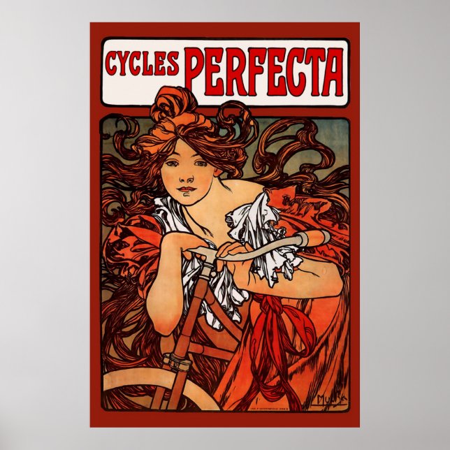 Affiche de vélo Mucha Art Nouveau Cycles (Devant)