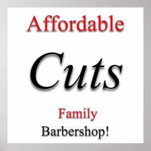 Affiche de vente de coupe de cheveux abordable mat