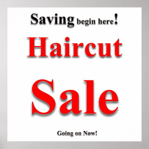 Affiche de vente de coupe de cheveux économies Mat