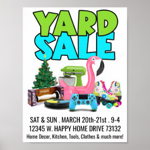 Affiche de vente de jardin rétro