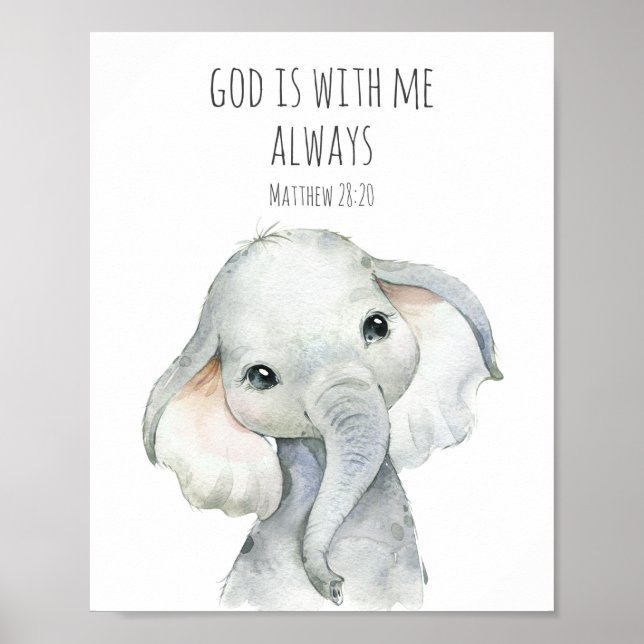 Affiche de verset biblique pour enfants Dieu est t (Devant)