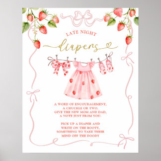 Affiche de vêtements de bébé Coquette rose Couches