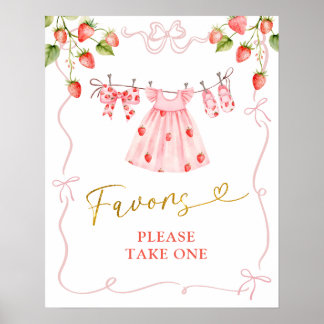 Affiche de vêtements de bébé coquette rose Favors