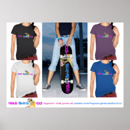 Affiche de vêtements Girls Skate Too!