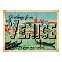 Affiche de vieilles salutations de Venise