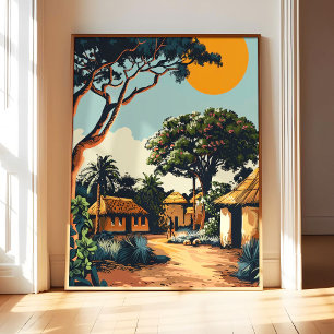 Affiche de village africain Impression d'art, Vint