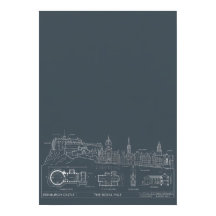 Affiche de ville de blueprint urbain sombre