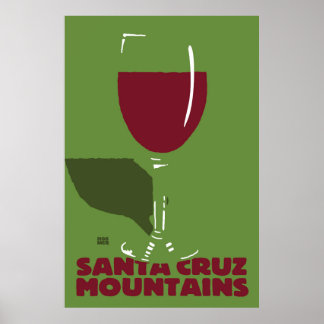 Affiche de vin de Père Noël Cruz Mountains de Step