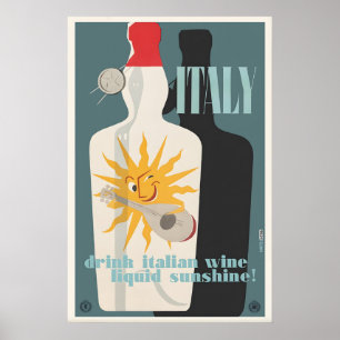 Affiche de vin italien vintage Cadeau d'impression