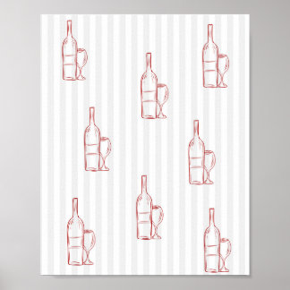 Affiche de vin Verres à vin rouge