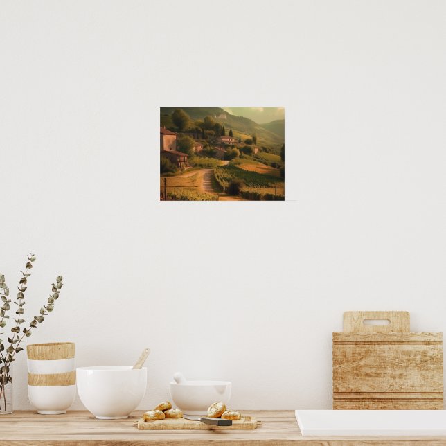 Affiche de Vintage Italian Countryside Landscape (Cuisine)