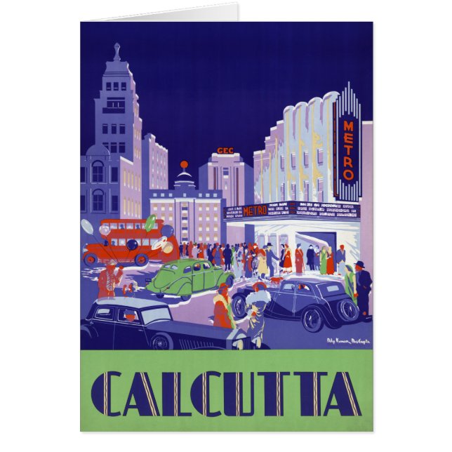 Affiche de Vintage voyage Calcutta restaurée (Devant)