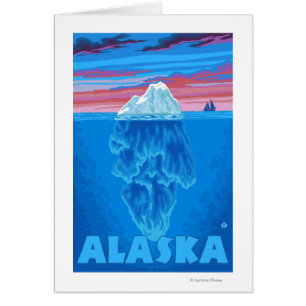 Affiche de Vintage voyage d'AlaskaIceberg
