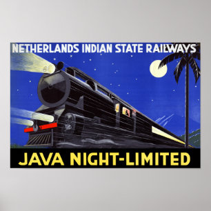 Affiche de Vintage voyage de Java Indonésie