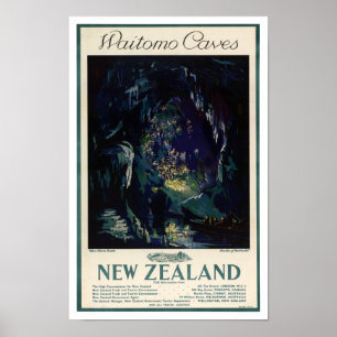 Affiche de Vintage voyage de la Nouvelle Zélande