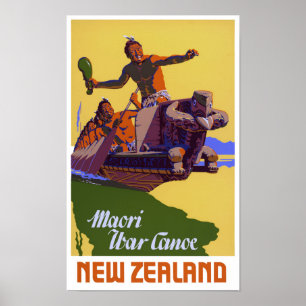 Affiche de Vintage voyage de la Nouvelle Zélande