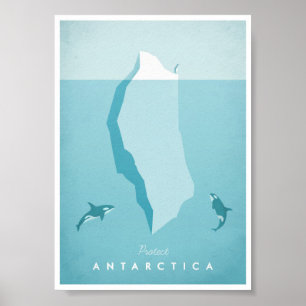 Affiche de Vintage voyage de l'Antarctique