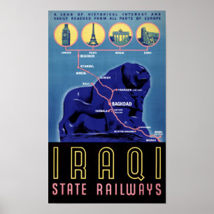 Affiche de Vintage voyage de l'Irak reconstituée