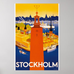 Affiche de Vintage voyage de Stockholm
