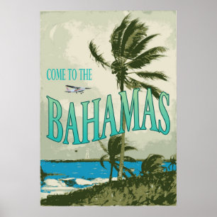Affiche de Vintage voyage des Bahamas