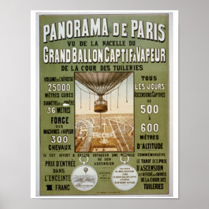 Affiche de Vintage voyage du panorama De Paris