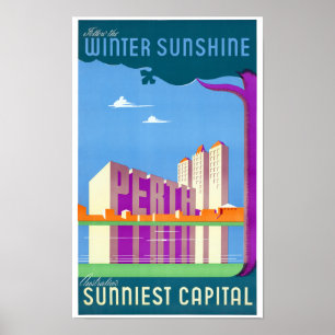 Affiche de Vintage voyage reconstituée par Perth