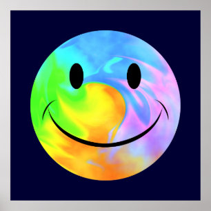 Affiche de visage de remous d'arc-en-ciel