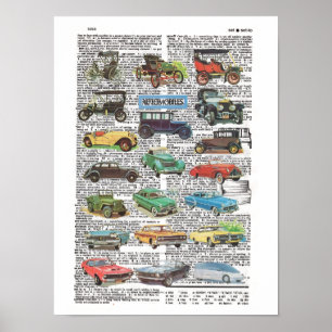 Affiche de voiture ancienne vintage