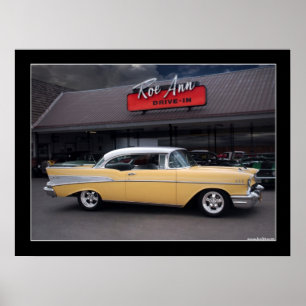 Affiche de voiture classique Chevy Bel Air 1957