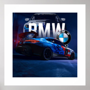 Affiche de voiture de course de rue illégale sport