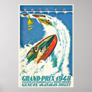 Affiche de voiture de course Grand Prix Vintage 19
