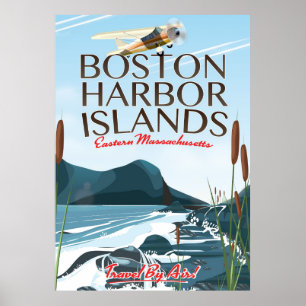 Affiche de vol du Massachusetts du port de Boston