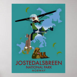 Affiche de vol du parc national Jostedalsbreen