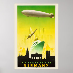 Affiche de voyage 1935 Un agréable voyage en Allem