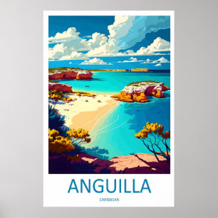 Affiche de voyage à Anguilla Ski Parc National Vin