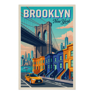 Affiche de voyage à Brooklyn New York