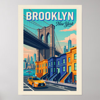 Affiche de voyage à Brooklyn New York