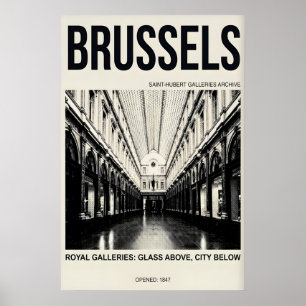 Affiche de voyage à Bruxelles, Arcade en verre, Vi